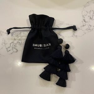 Baublebar Black Tassel Drop Earrings